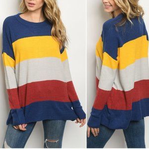 STRIPED TUNIC SWEATER TOP